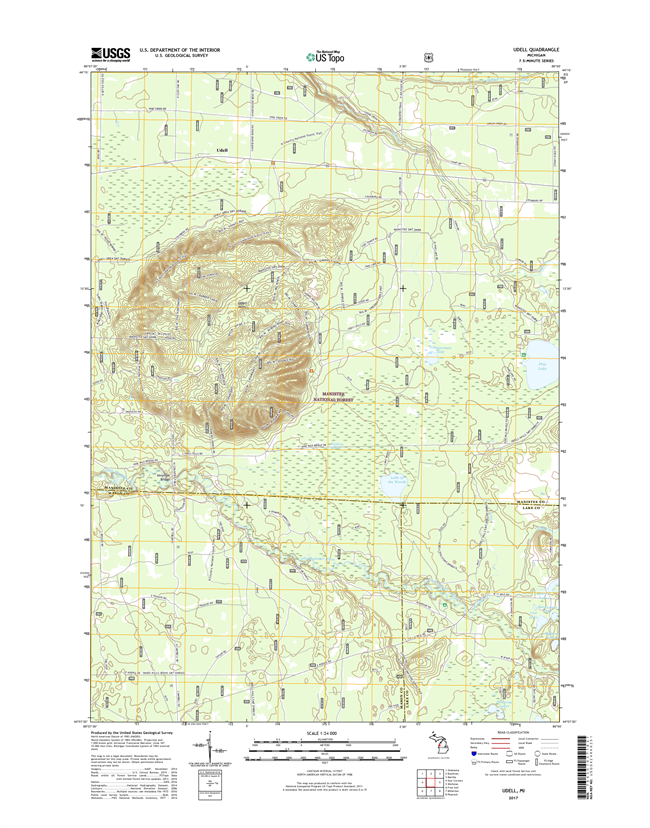 Udell Michigan - 24k Topo Map