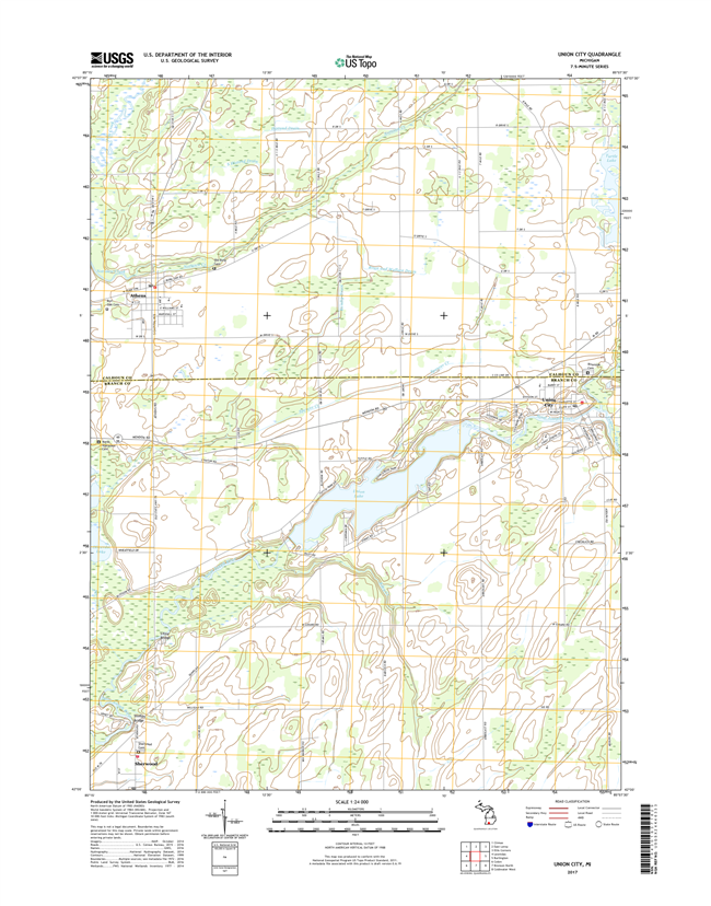 Union City Michigan - 24k Topo Map