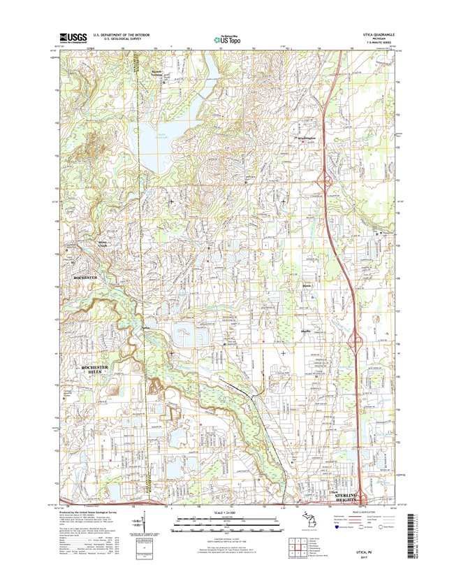 Utica Michigan - 24k Topo Map