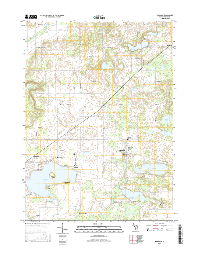 Vandalia Michigan - 24k Topo Map