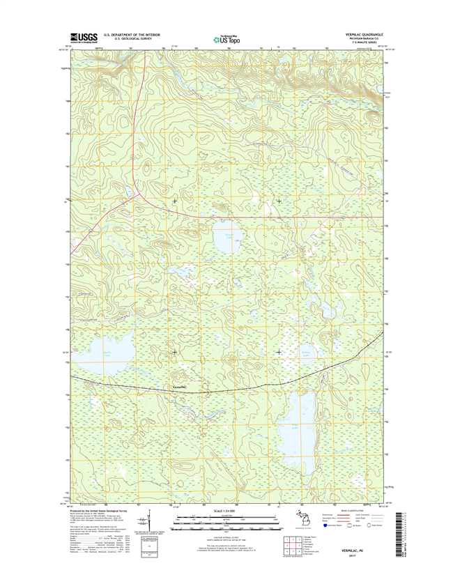 Vermilac Michigan - 24k Topo Map