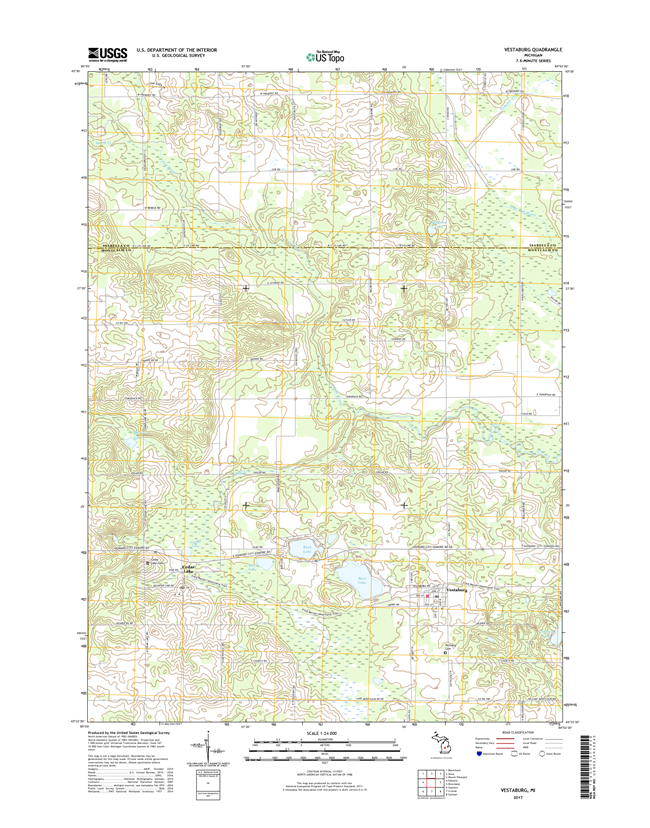 Vestaburg Michigan - 24k Topo Map