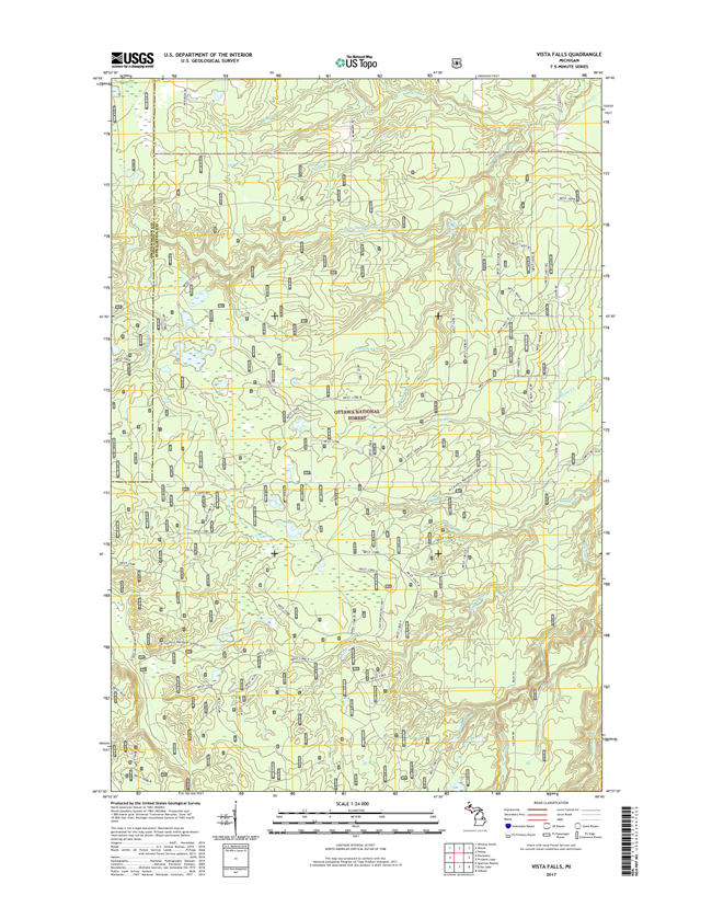 Vista Falls Michigan - 24k Topo Map