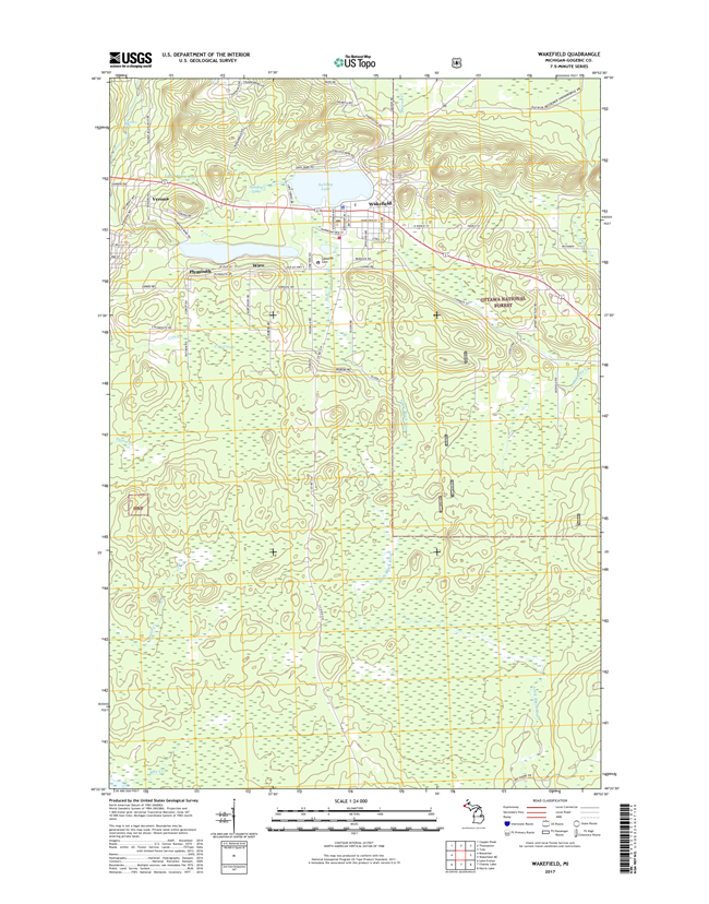 Wakefield Michigan - 24k Topo Map