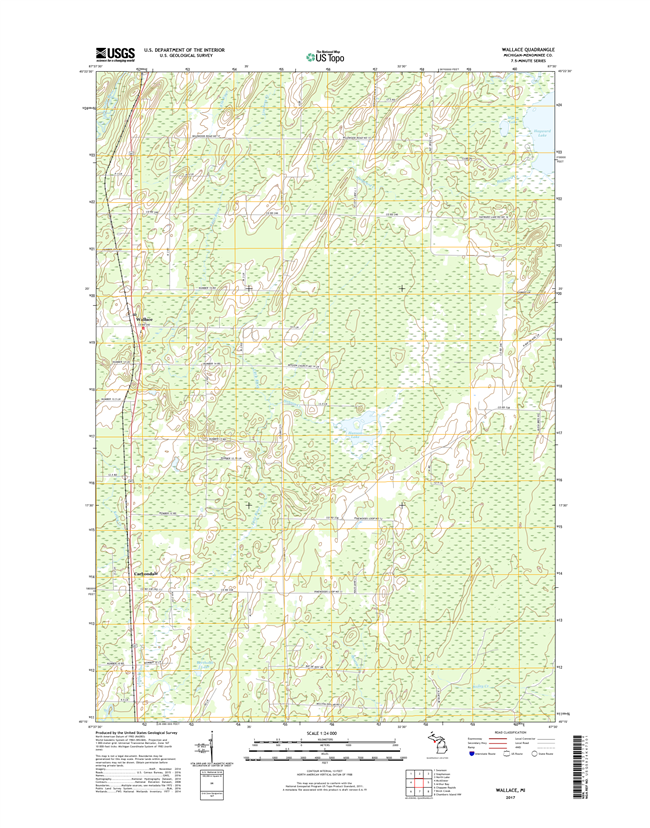 Wallace Michigan - 24k Topo Map