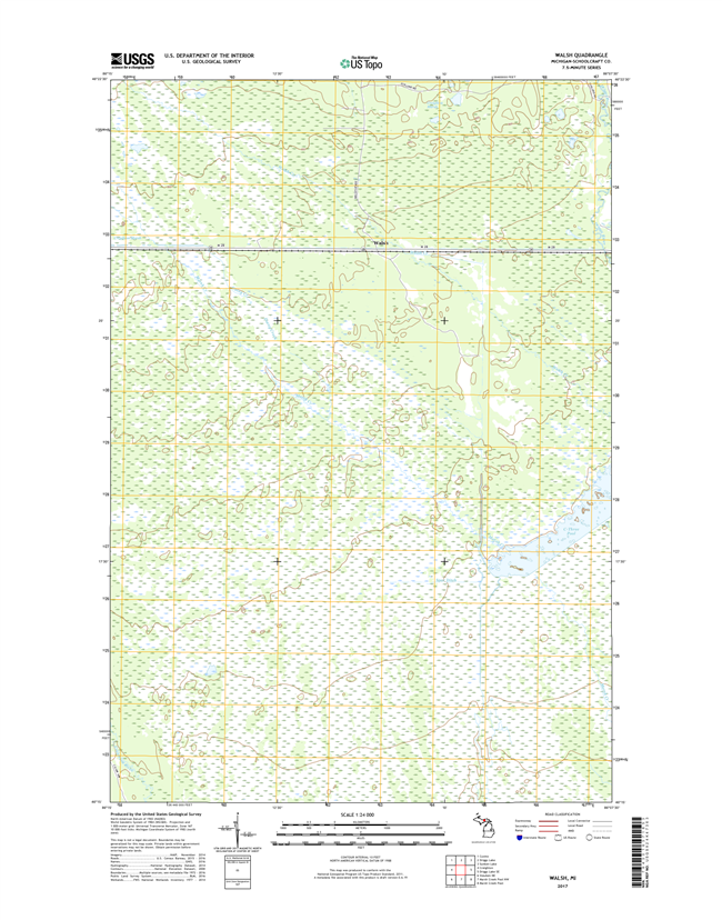 Walsh Michigan - 24k Topo Map