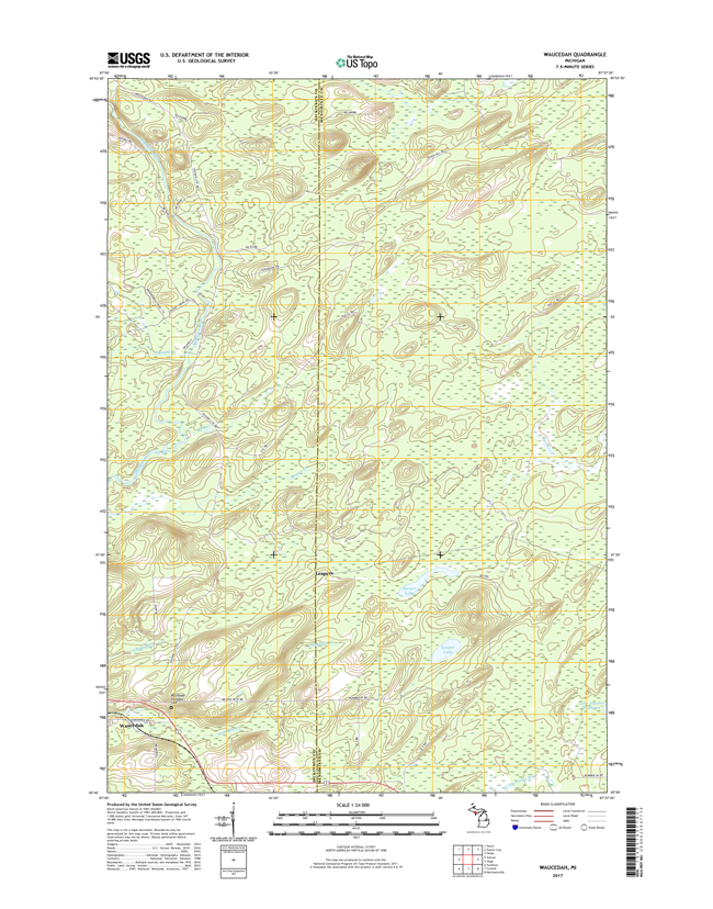 Waucedah Michigan - 24k Topo Map