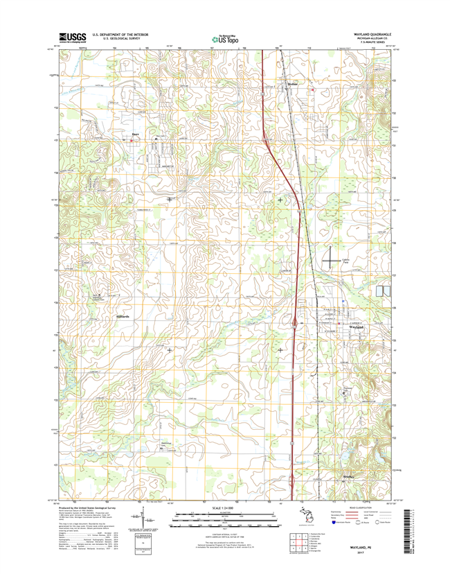Wayland Michigan - 24k Topo Map