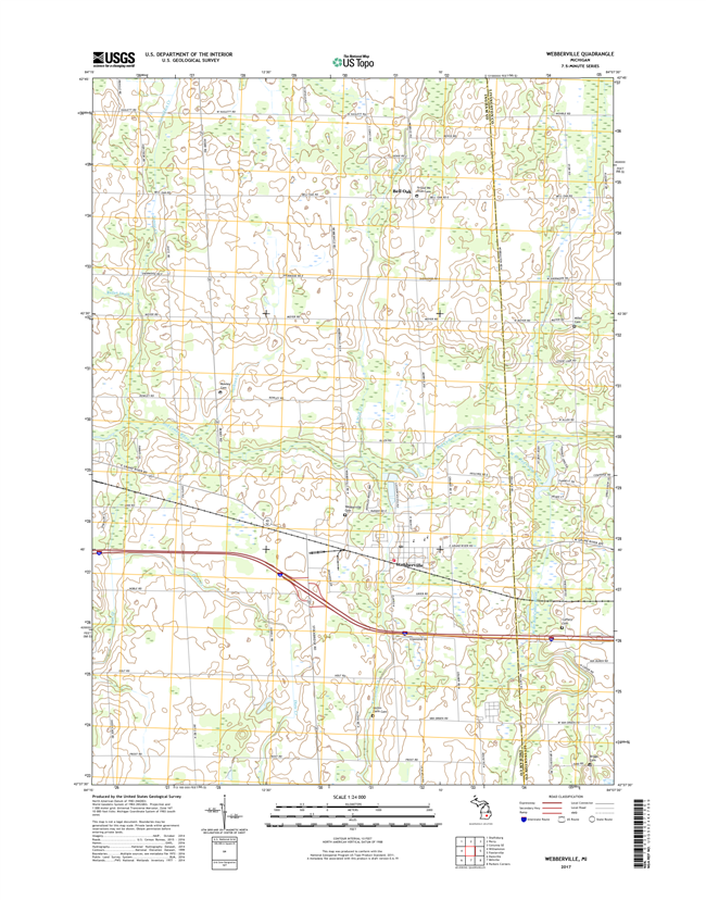 Webberville Michigan - 24k Topo Map