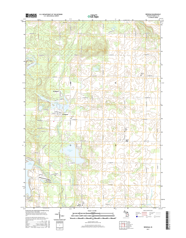 Weidman Michigan - 24k Topo Map