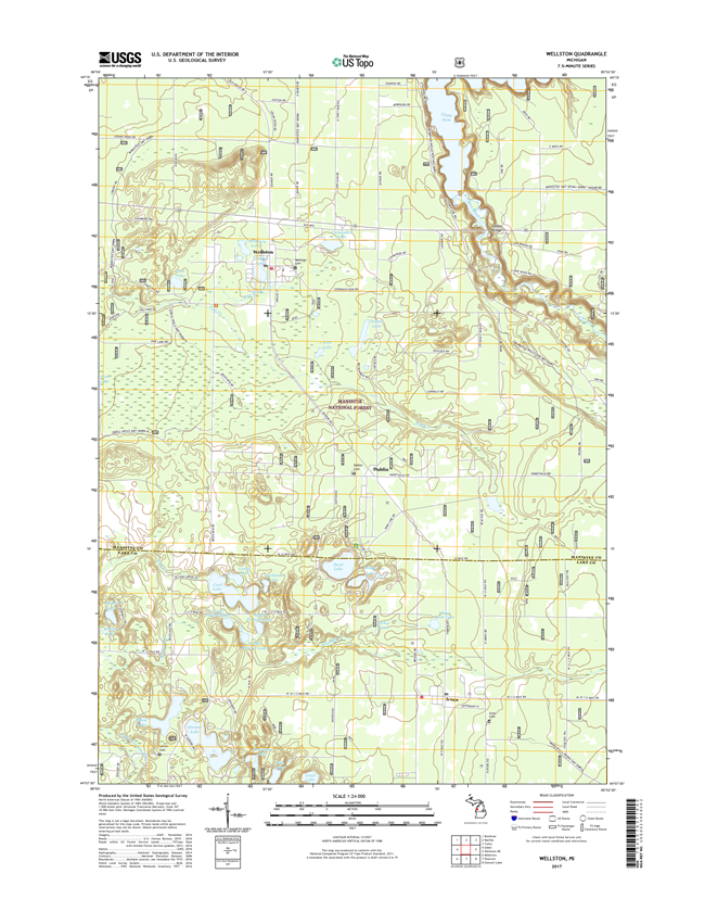 Wellston Michigan - 24k Topo Map