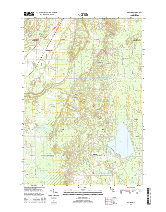 Westwood Michigan - 24k Topo Map