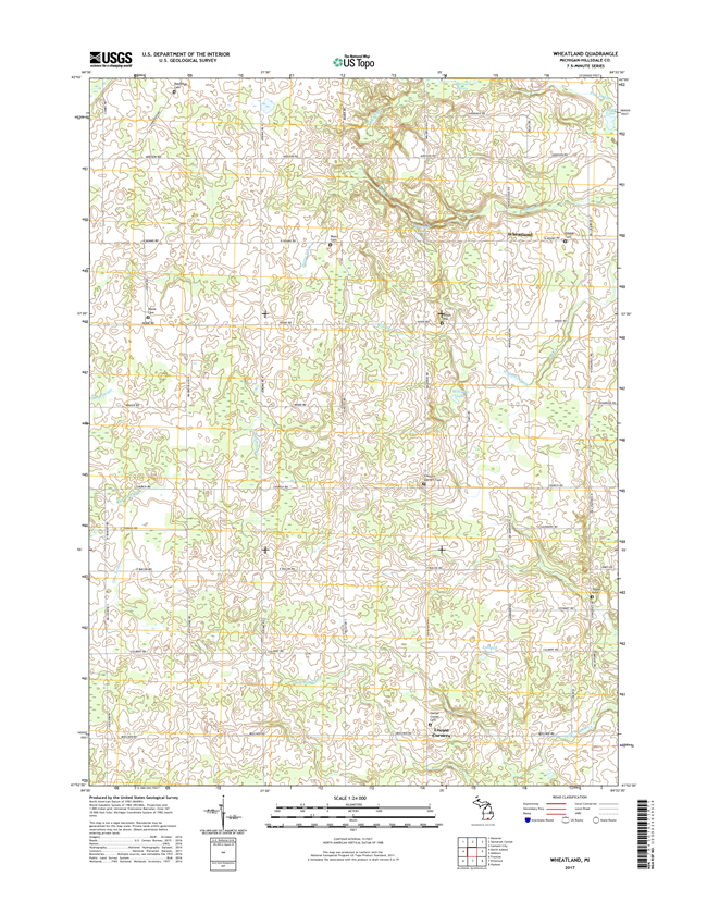 Wheatland Michigan - 24k Topo Map