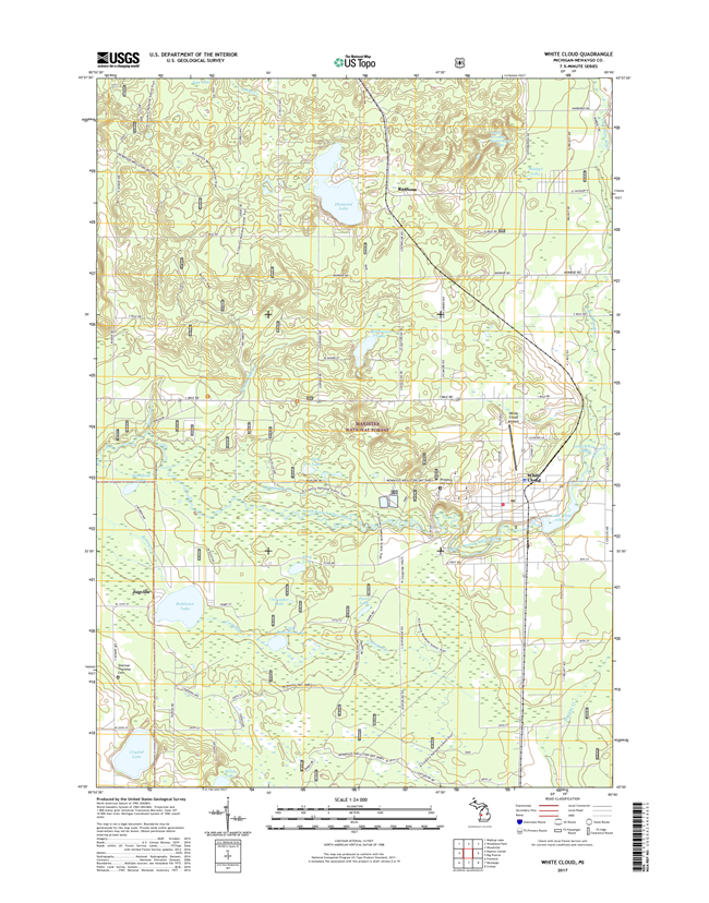 White Cloud Michigan - 24k Topo Map