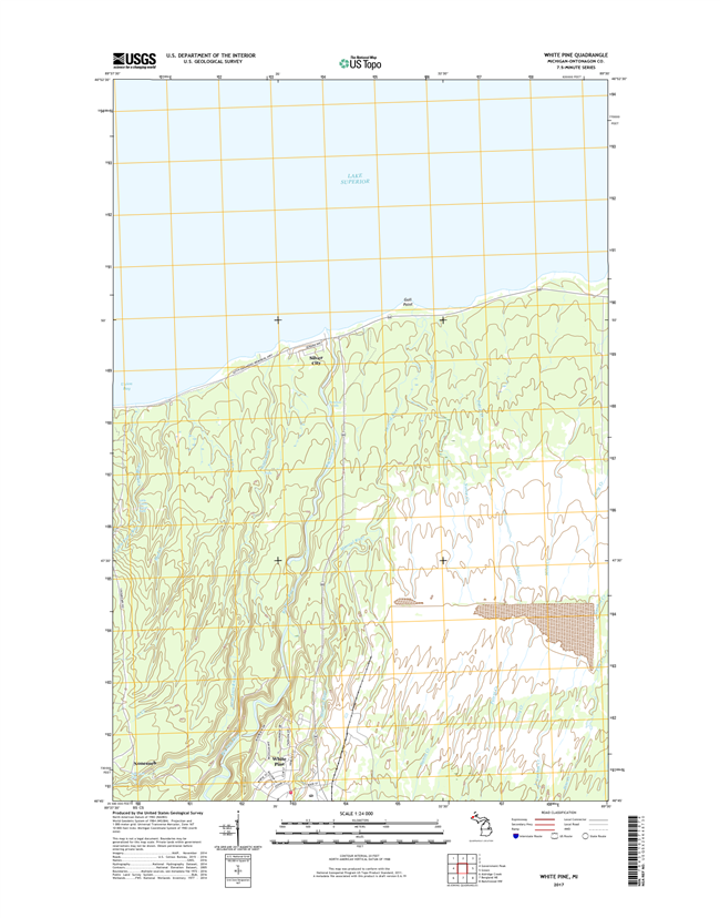 White Pine Michigan - 24k Topo Map