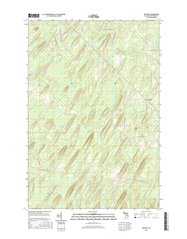 Whitney Michigan - 24k Topo Map