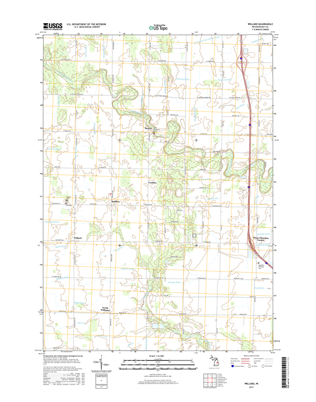 Willard Michigan - 24k Topo Map