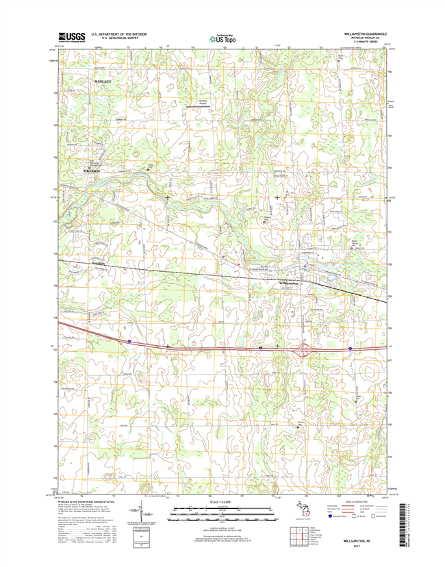 Williamston Michigan - 24k Topo Map