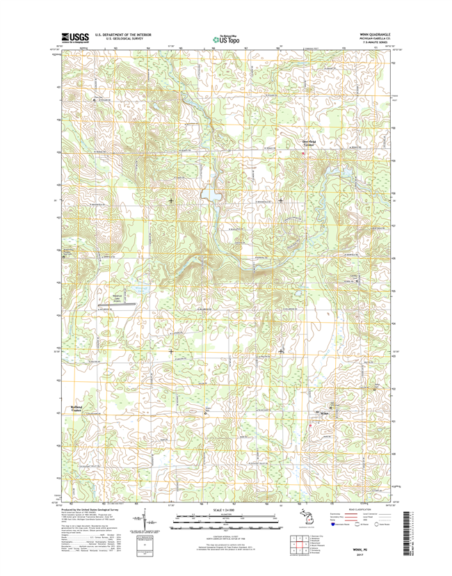 Winn Michigan - 24k Topo Map