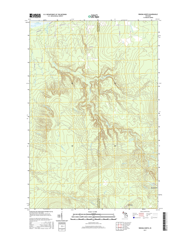Winona North Michigan - 24k Topo Map