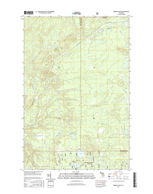 Winona South Michigan - 24k Topo Map