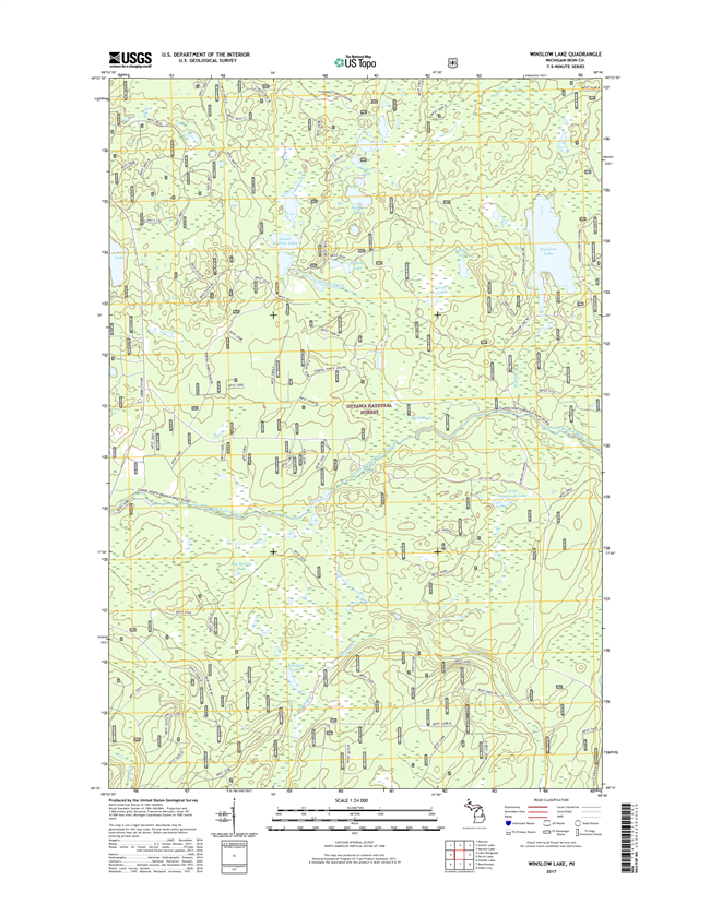 Winslow Lake Michigan - 24k Topo Map