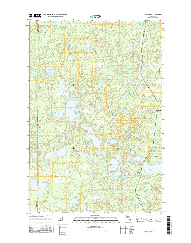 Witch Lake Michigan - 24k Topo Map