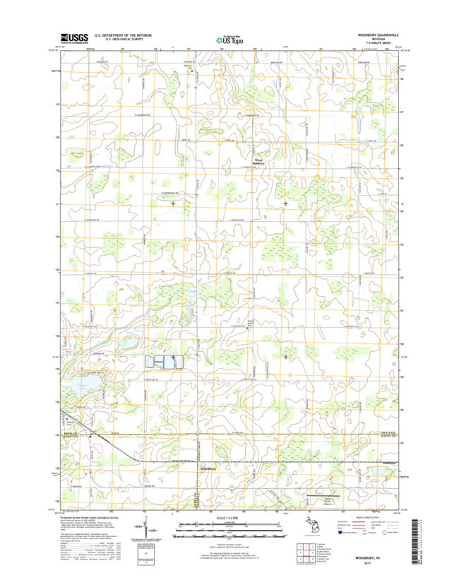 Woodbury Michigan - 24k Topo Map