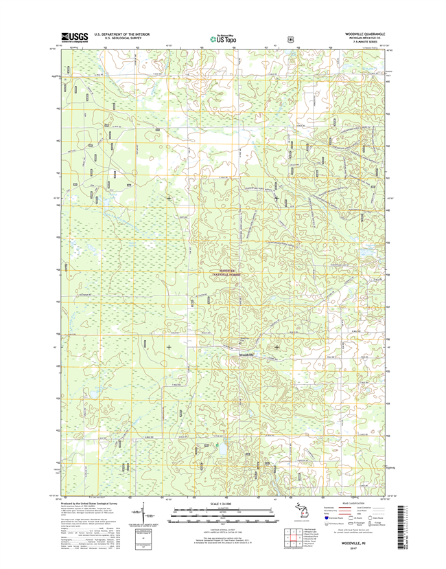 Woodville Michigan - 24k Topo Map