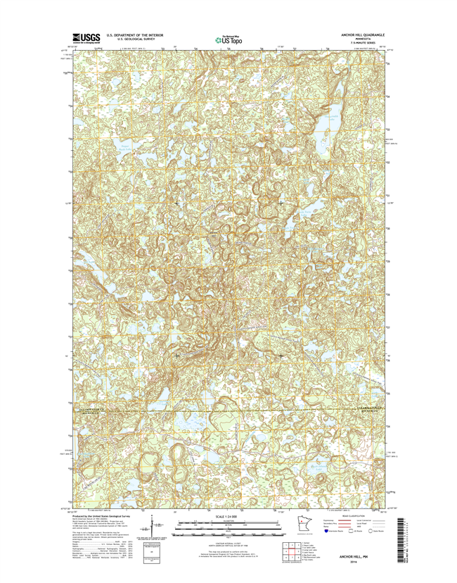Anchor Hill Minnesota - 24k Topo Map