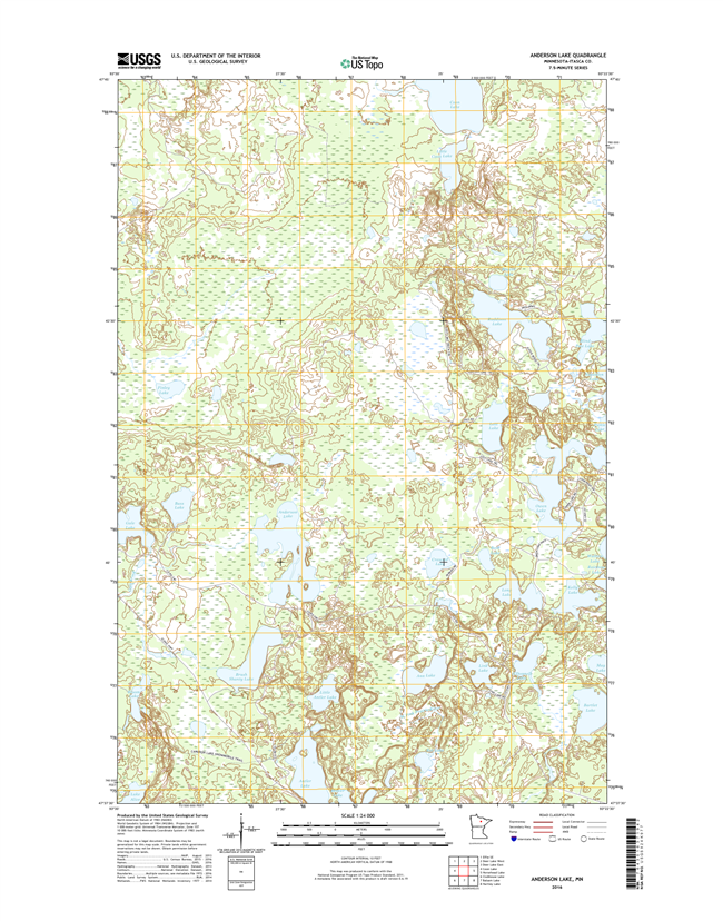 Anderson Lake Minnesota - 24k Topo Map