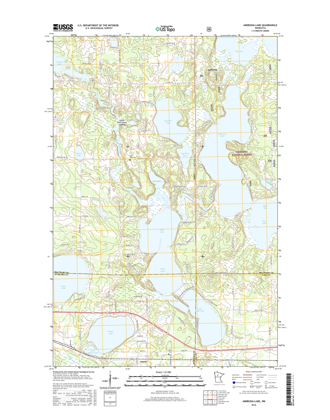 Andrusia Lake Minnesota - 24k Topo Map