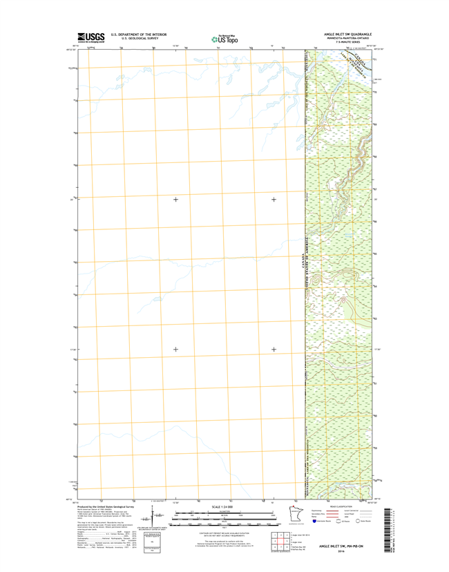 Angle Inlet SW Minnesota - 24k Topo Map