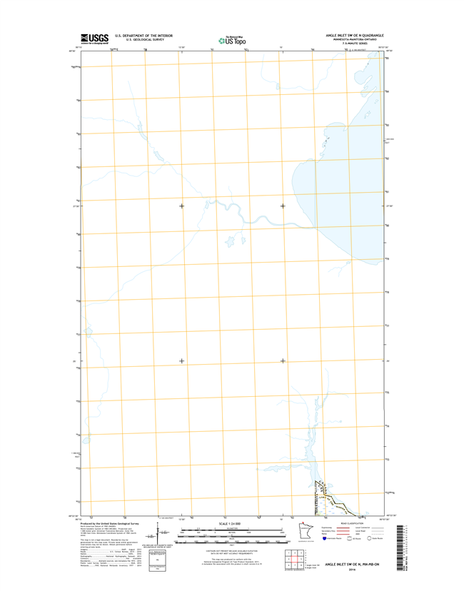 Angle Inlet SW OE N Minnesota - 24k Topo Map