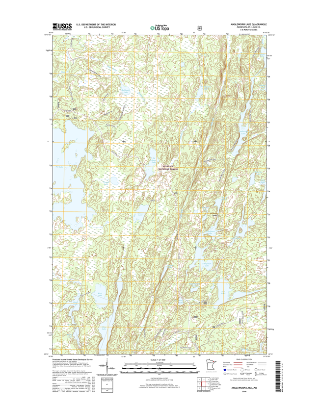 Angleworm Lake Minnesota - 24k Topo Map