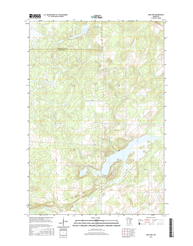 Ann Lake Minnesota - 24k Topo Map