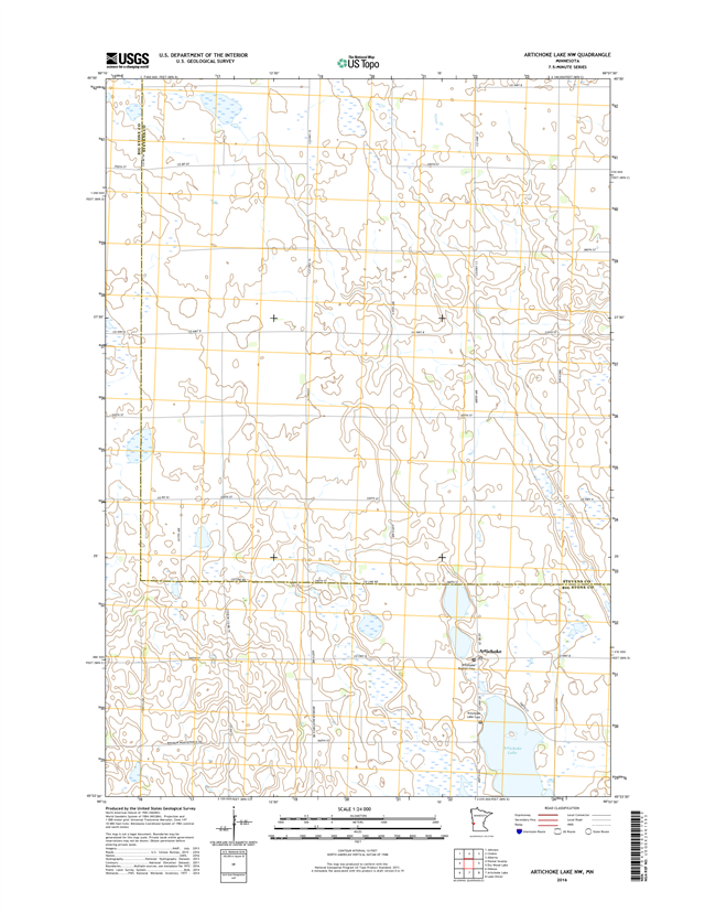 Artichoke Lake NW Minnesota - 24k Topo Map