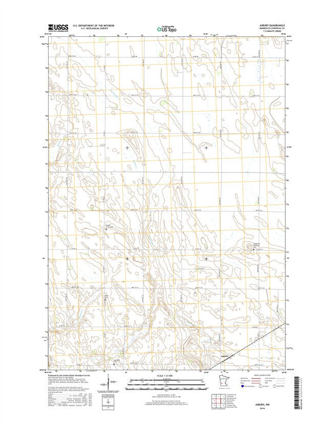 Asbury Minnesota - 24k Topo Map