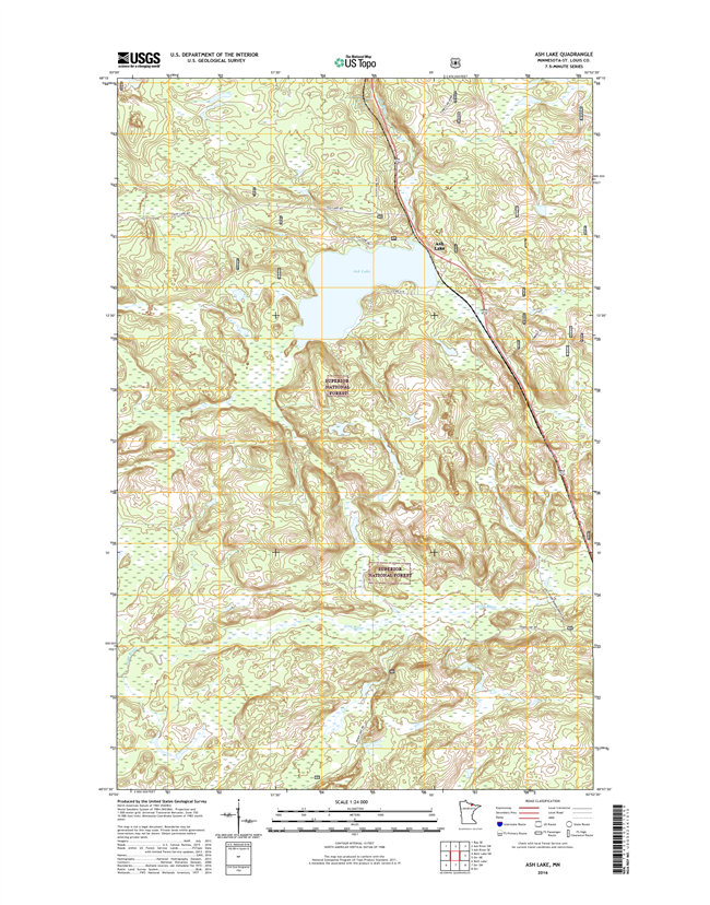 Ash Lake Minnesota - 24k Topo Map