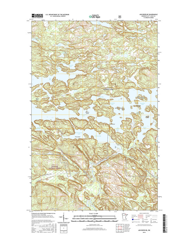 Ash River NE Minnesota - 24k Topo Map