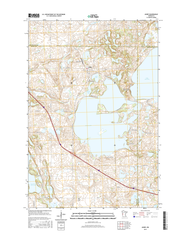 Ashby Minnesota - 24k Topo Map