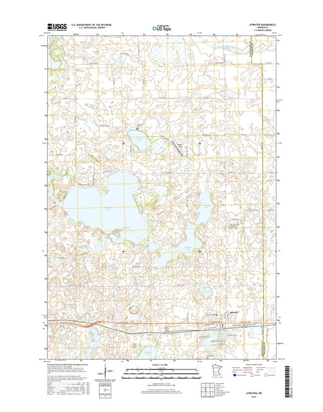 Atwater Minnesota - 24k Topo Map