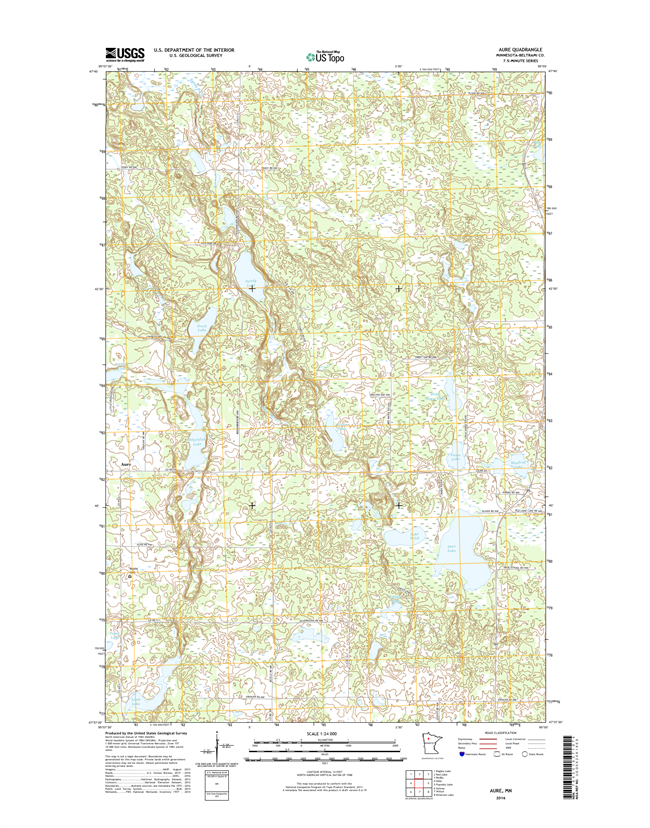 Aure Minnesota - 24k Topo Map