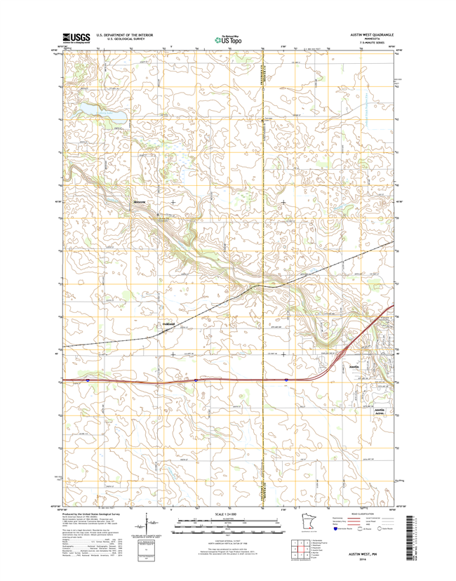 Austin West Minnesota - 24k Topo Map