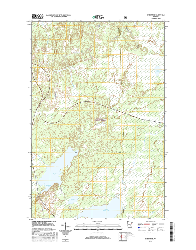 Babbitt SE Minnesota - 24k Topo Map