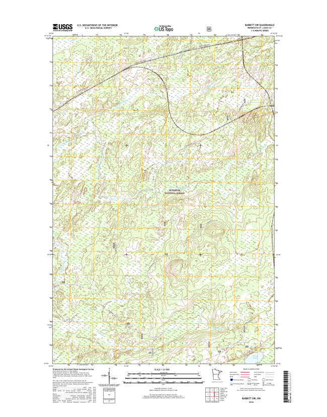 Babbitt SW Minnesota - 24k Topo Map