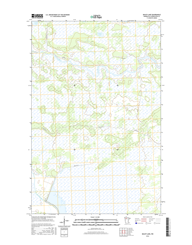 Bailey Lake Minnesota - 24k Topo Map