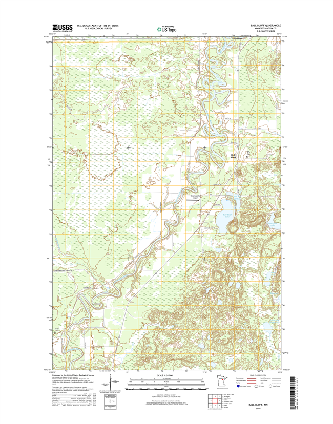 Ball Bluff Minnesota - 24k Topo Map