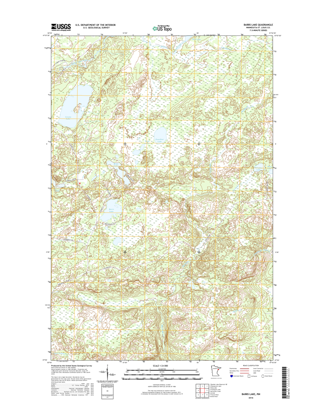 Barrs Lake Minnesota - 24k Topo Map