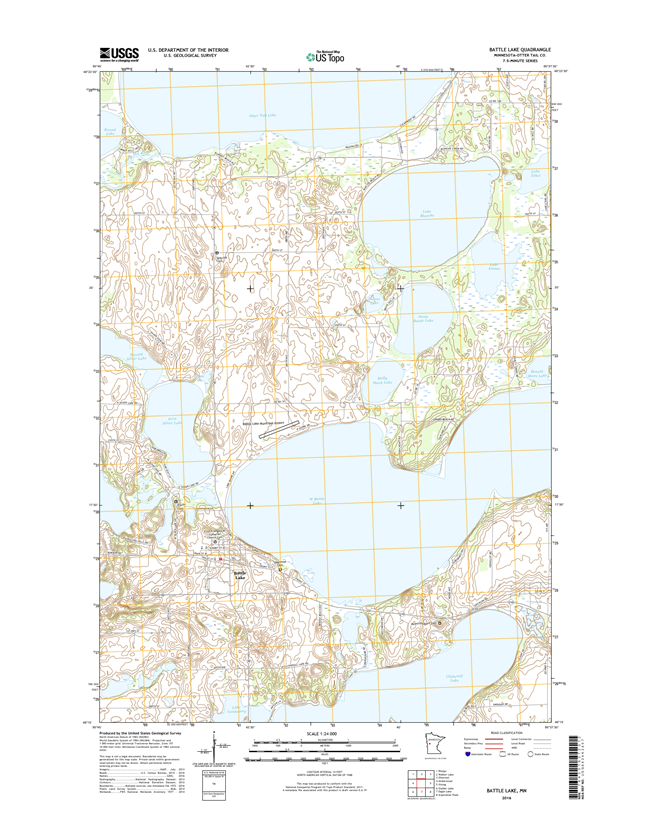 Battle Lake Minnesota - 24k Topo Map
